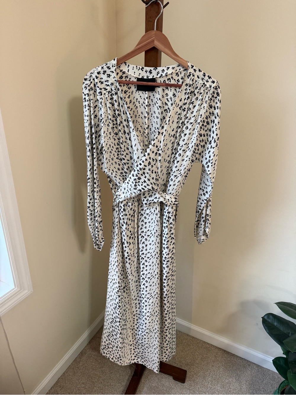 White and Black Printed Wrap Jumpsuit